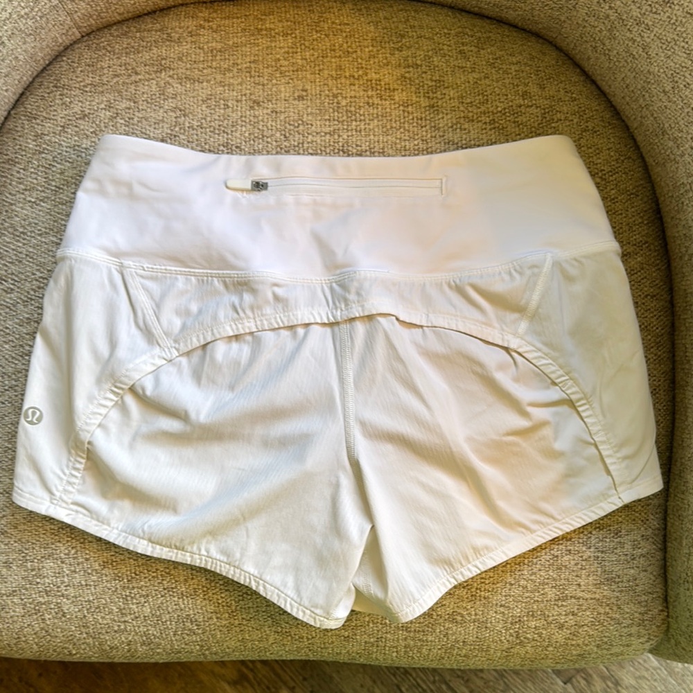 lululemon athletica White speed up shorts